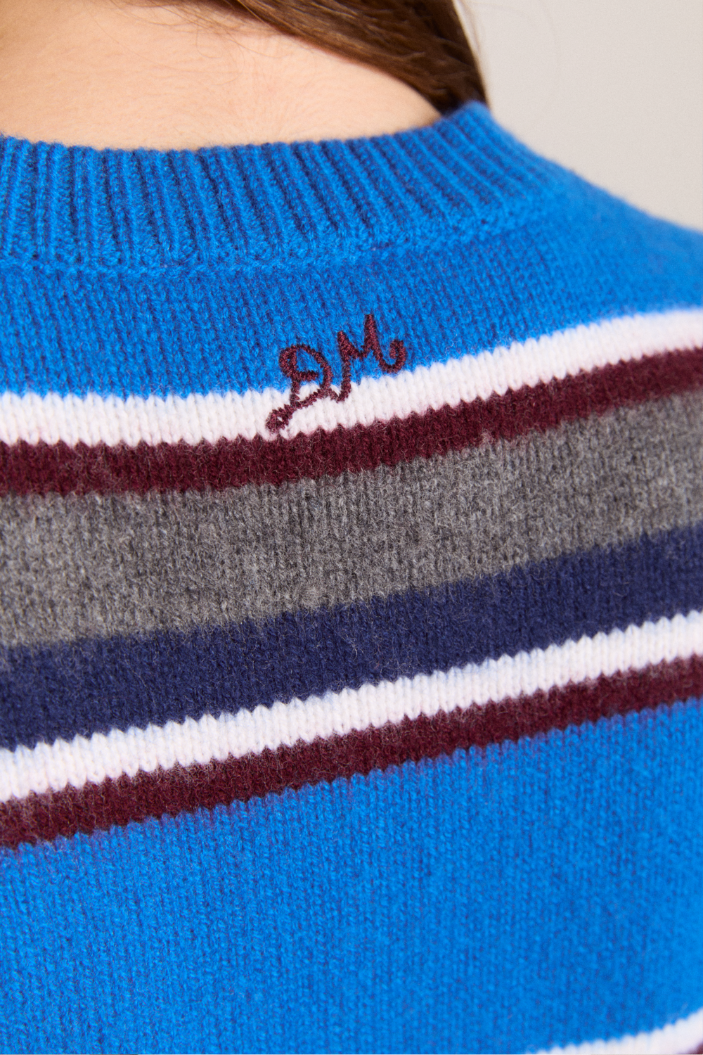 sofie merino wool vest - blue stripe