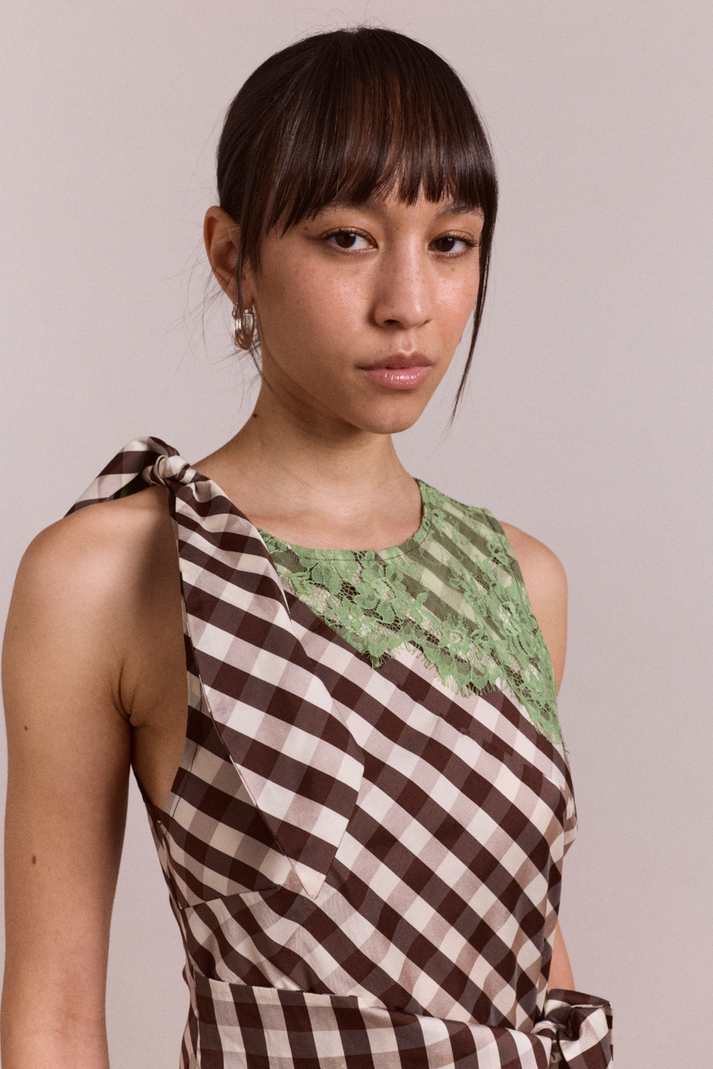 gisele midi dress - choc check