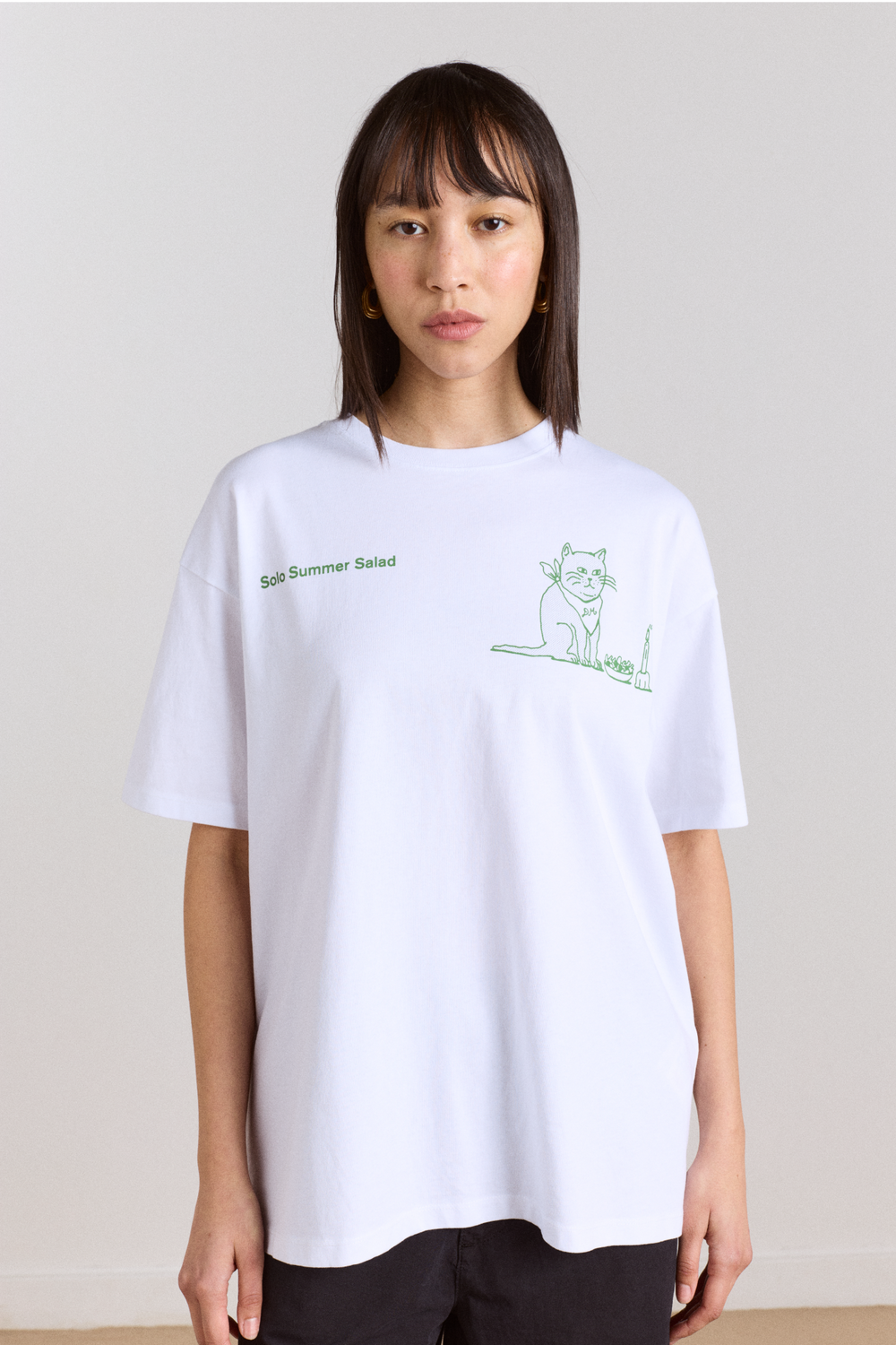 solo salad graphic tee - white