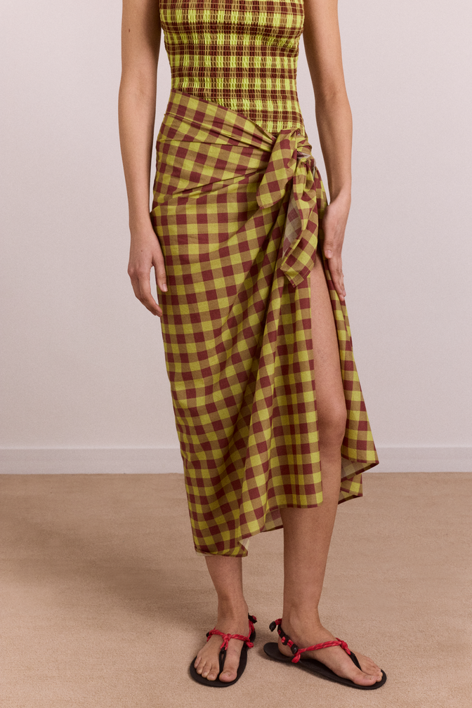 sarong - avo choc gingham