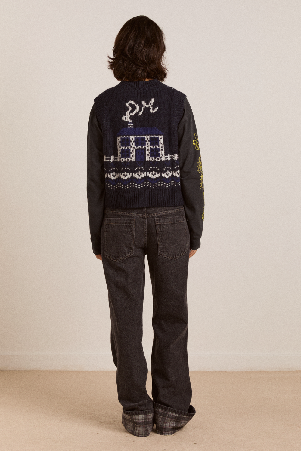 rhona lambswool tank  - navy house