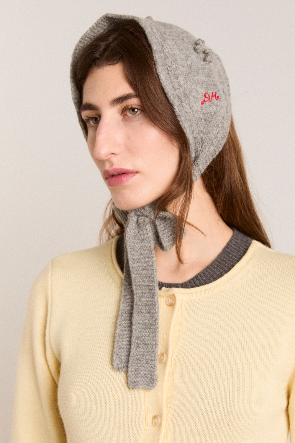 mini bonnet - grey marl