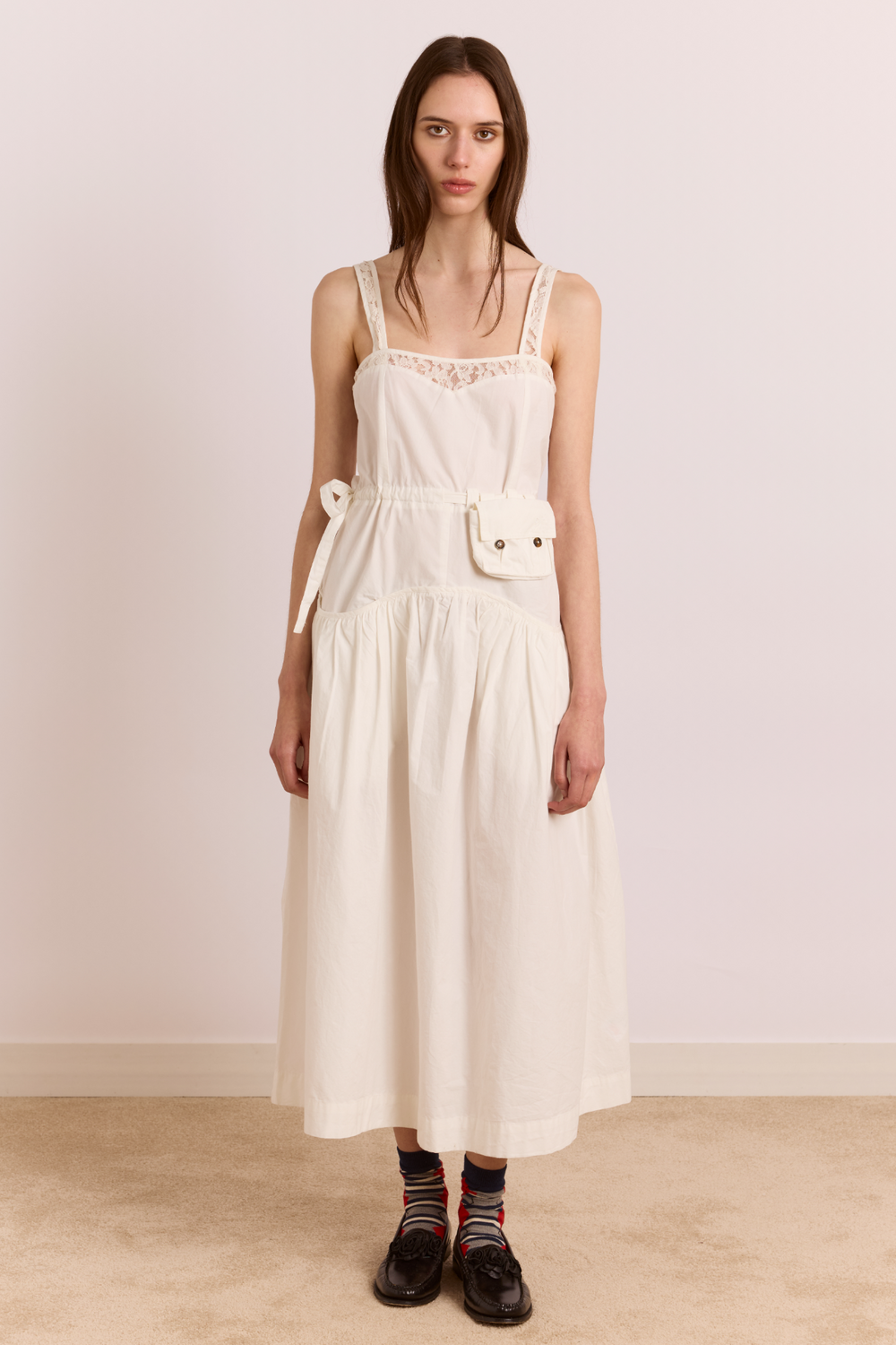 campbell midi dress - white