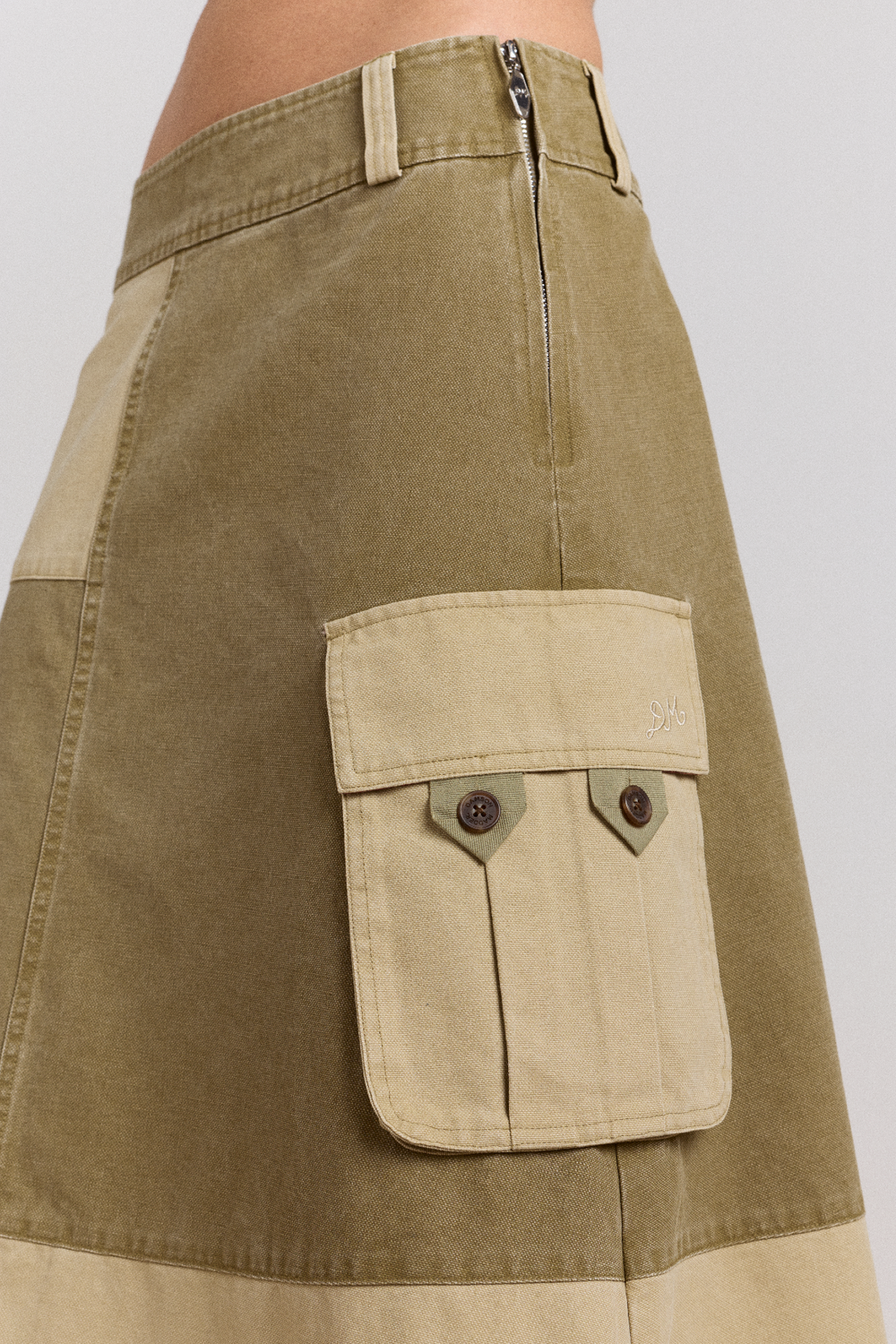 marcelle barn midi skirt - olive