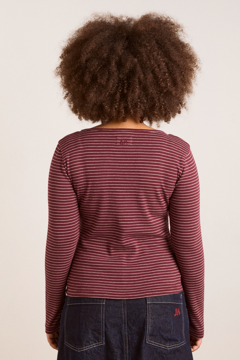 darma ls cardi - burg stripe