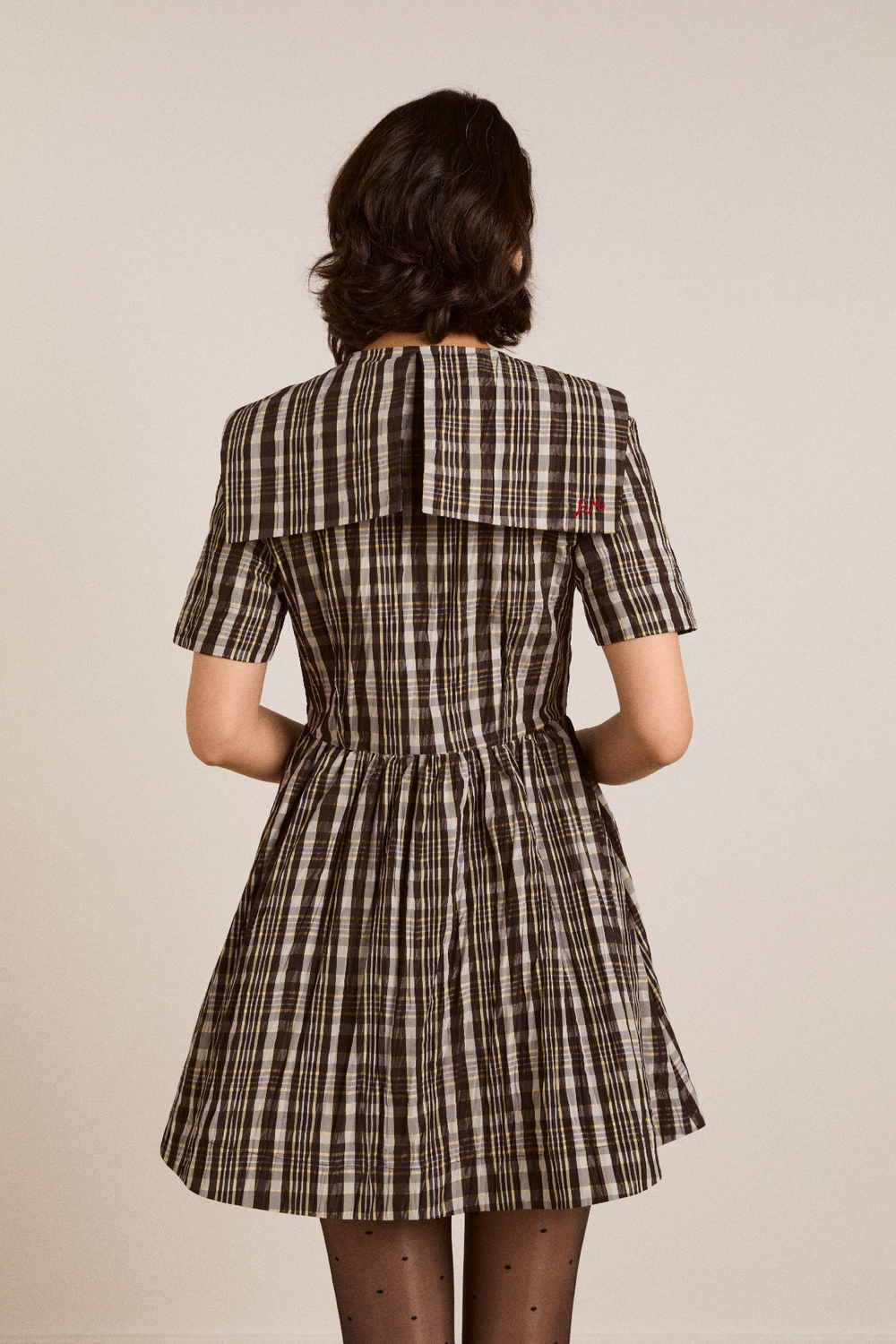 miley mini dress - yellow check