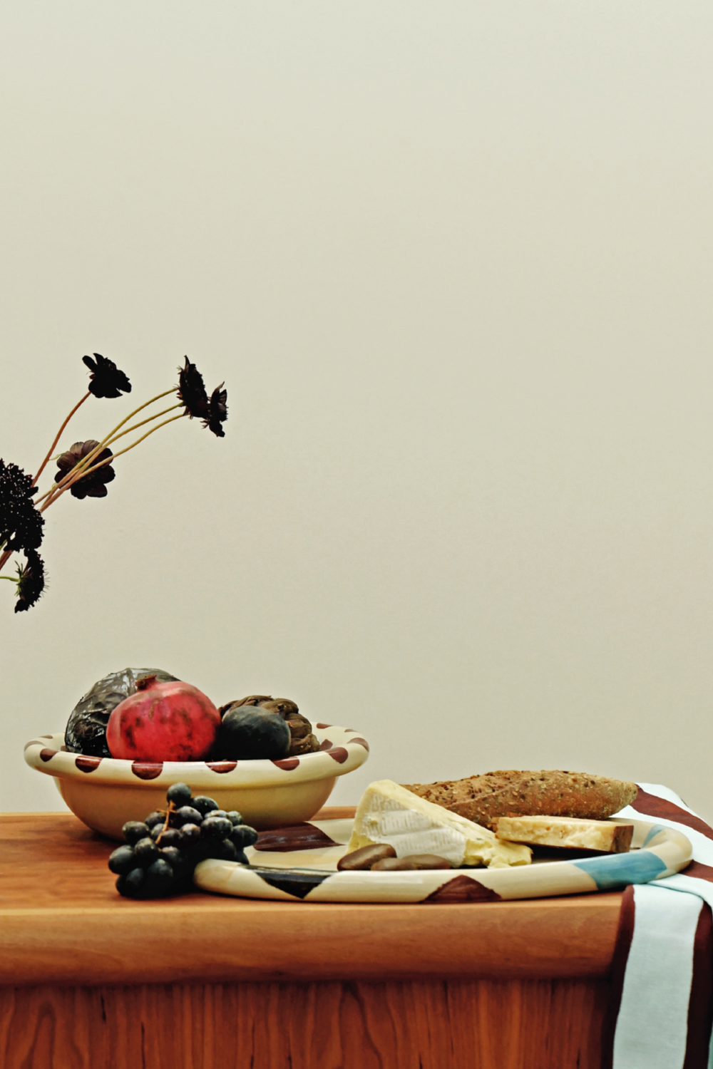 hand painted harlequin platter