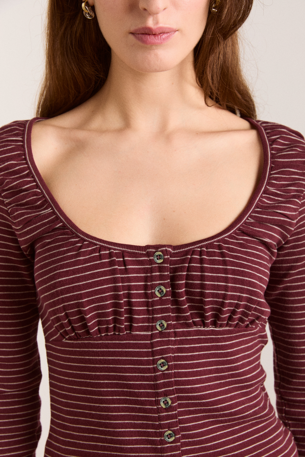 darma ls cardi - burg stripe