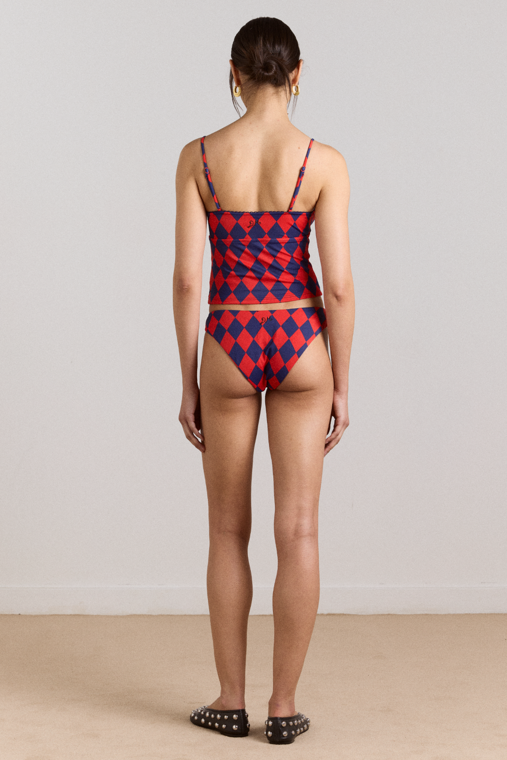 wren tankini top - harlequin print