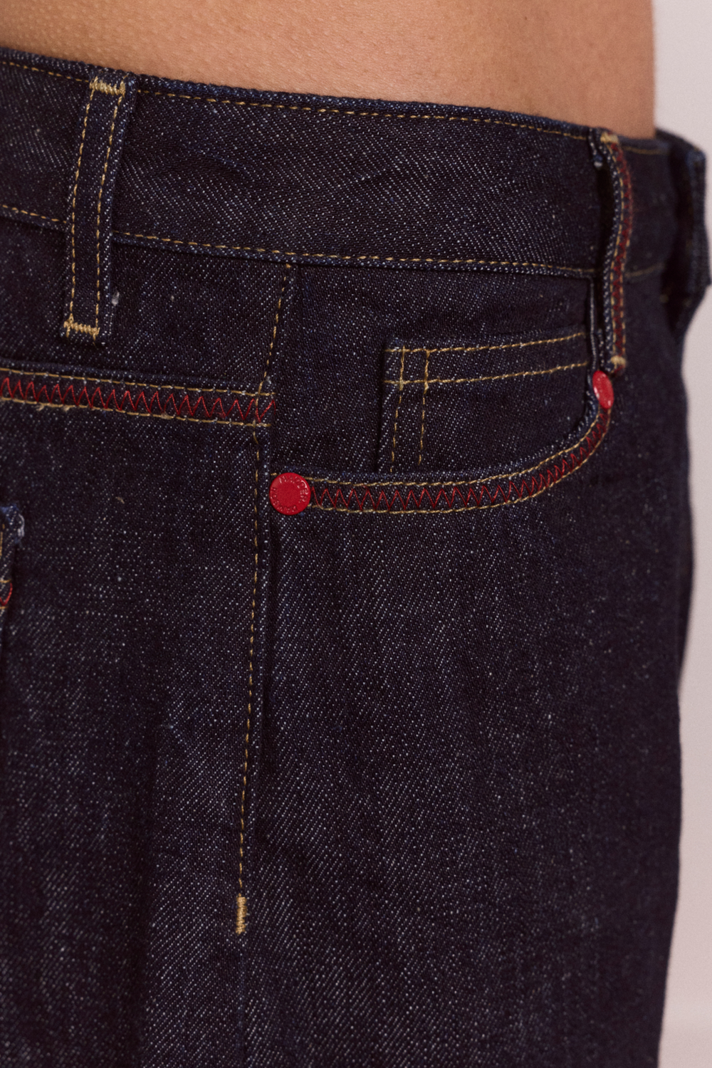 straight leg montana turn up jean -indigo selvedge