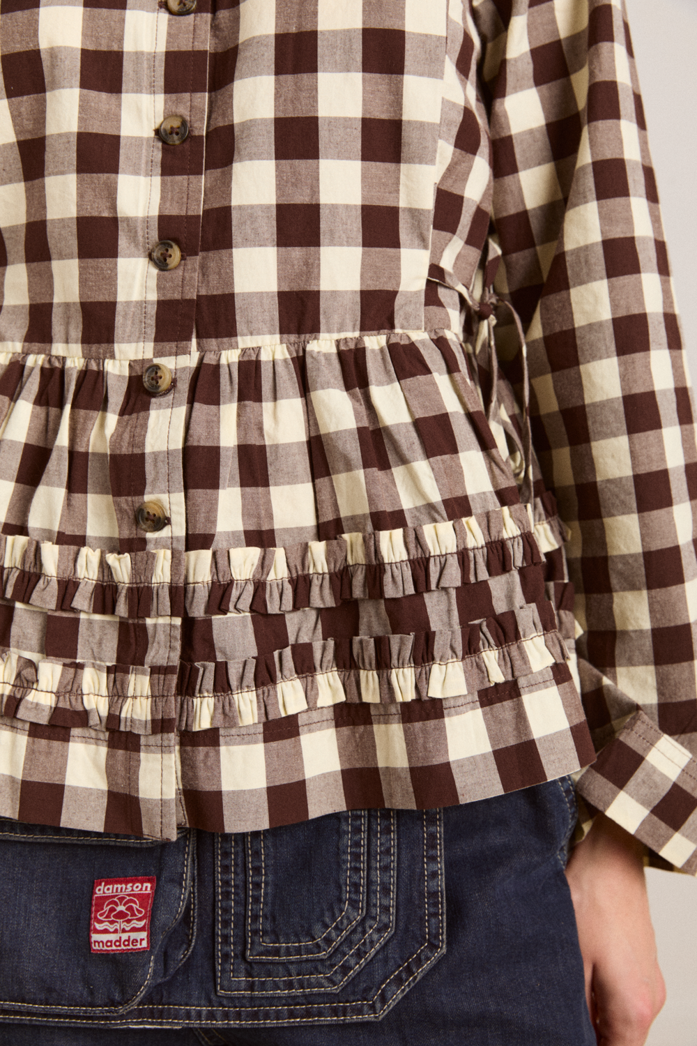 madison blouse - butter gingham