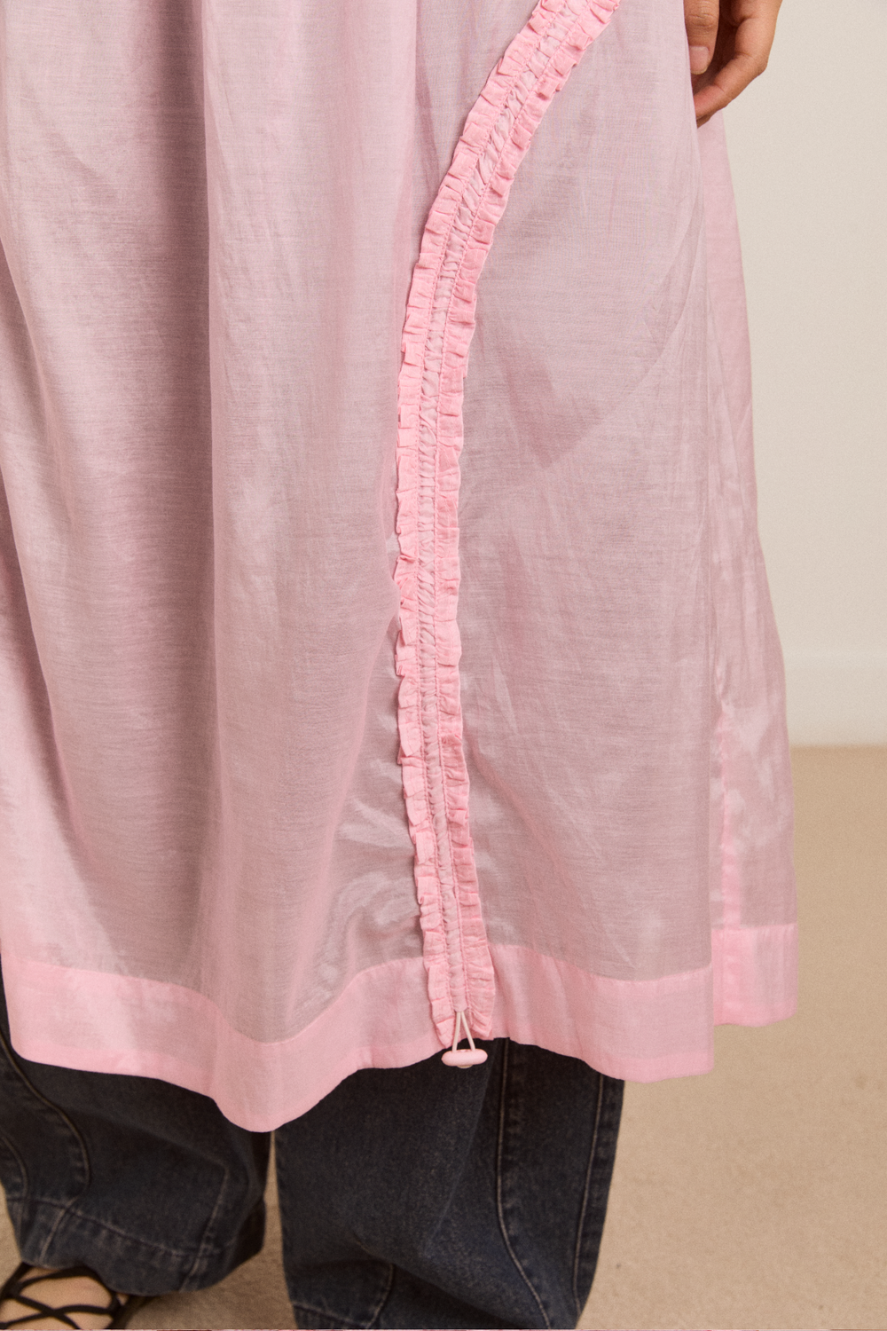 cynthia sheer midi dress - pale pink