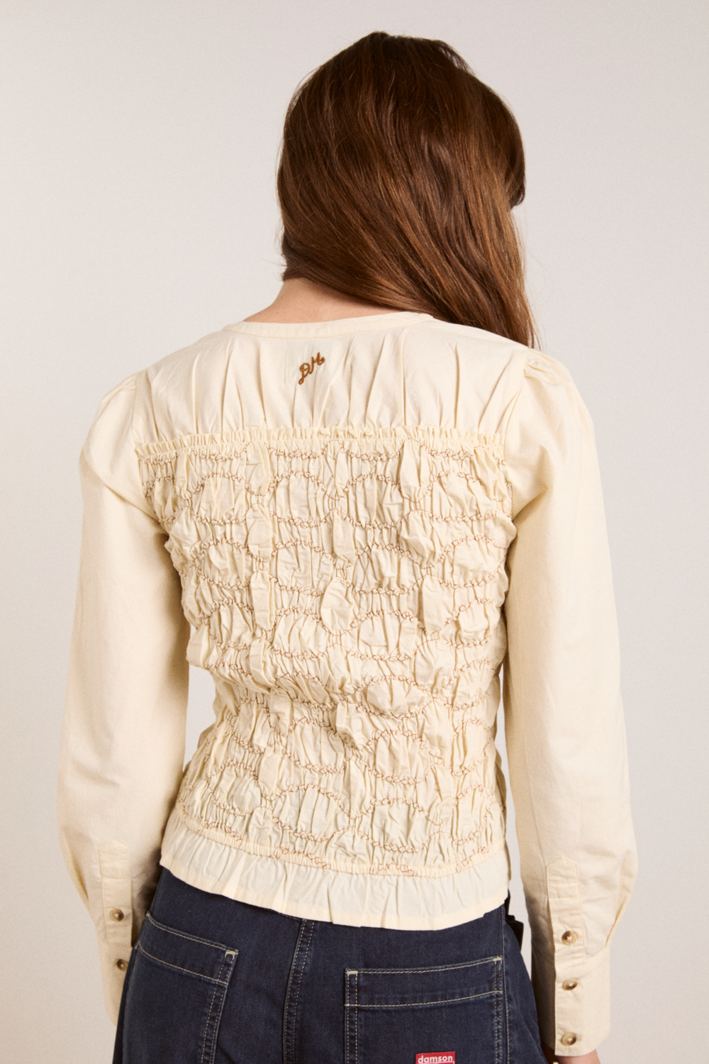 elliana smocked cardi - butter