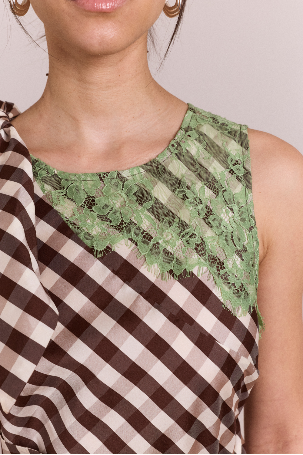 gisele midi dress - choc check