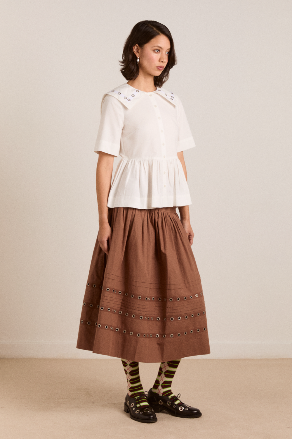 cyrus eyelet blouse - white