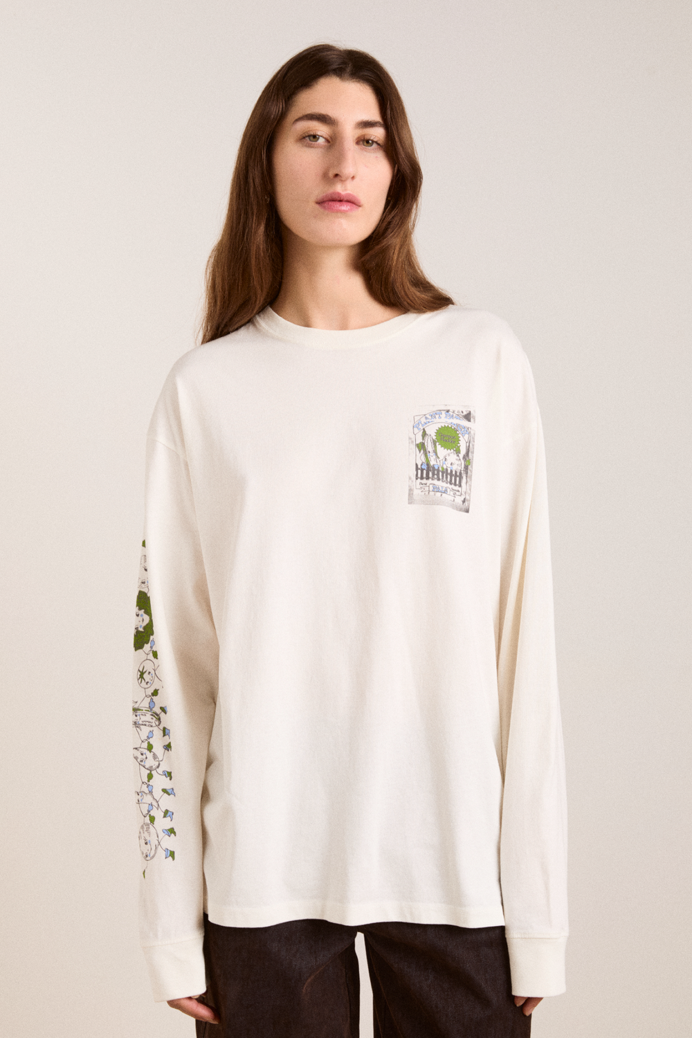 plant patch pals - ecru long sleeve