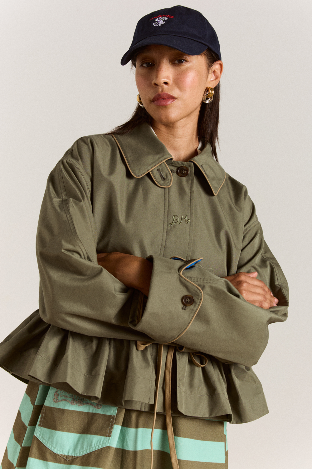 multi-wear myrtle trench in khaki