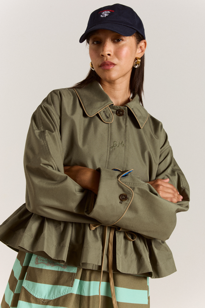multi-wear myrtle trench in khaki