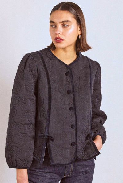 diana quilted jacket - black