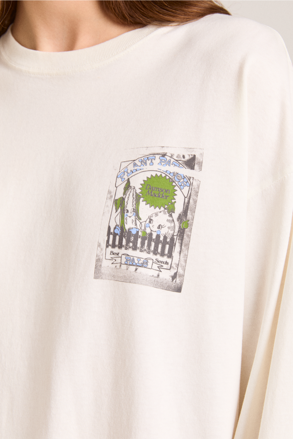 plant patch pals - ecru long sleeve