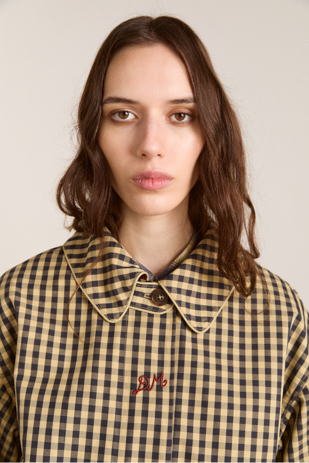 Myrtle Trench Coat - Navy Gingham