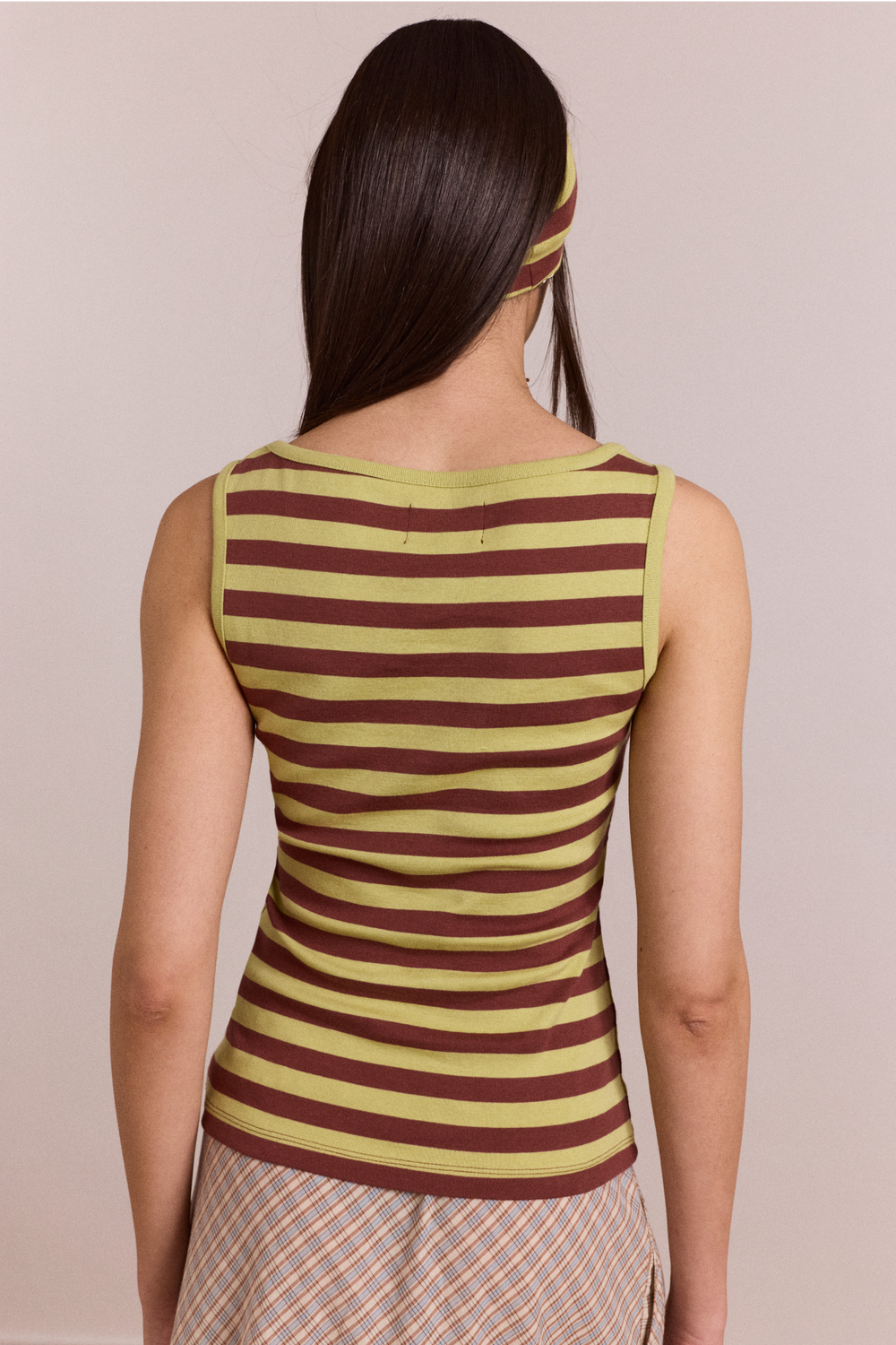 avielle tank - green stripe
