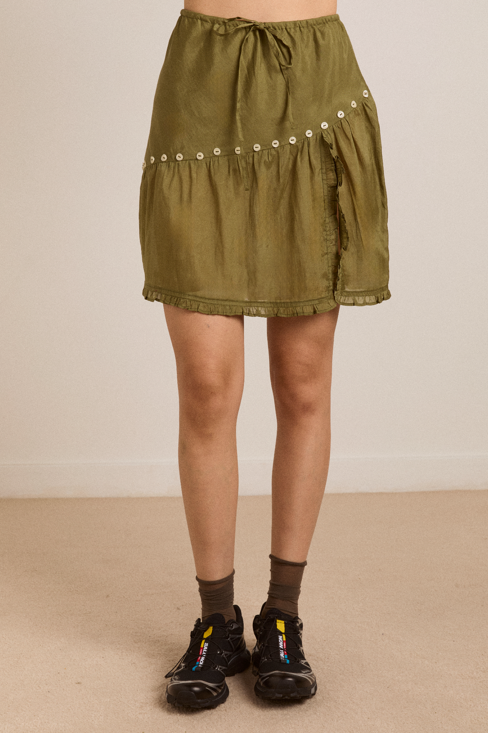evelyn sheer skirt - olive