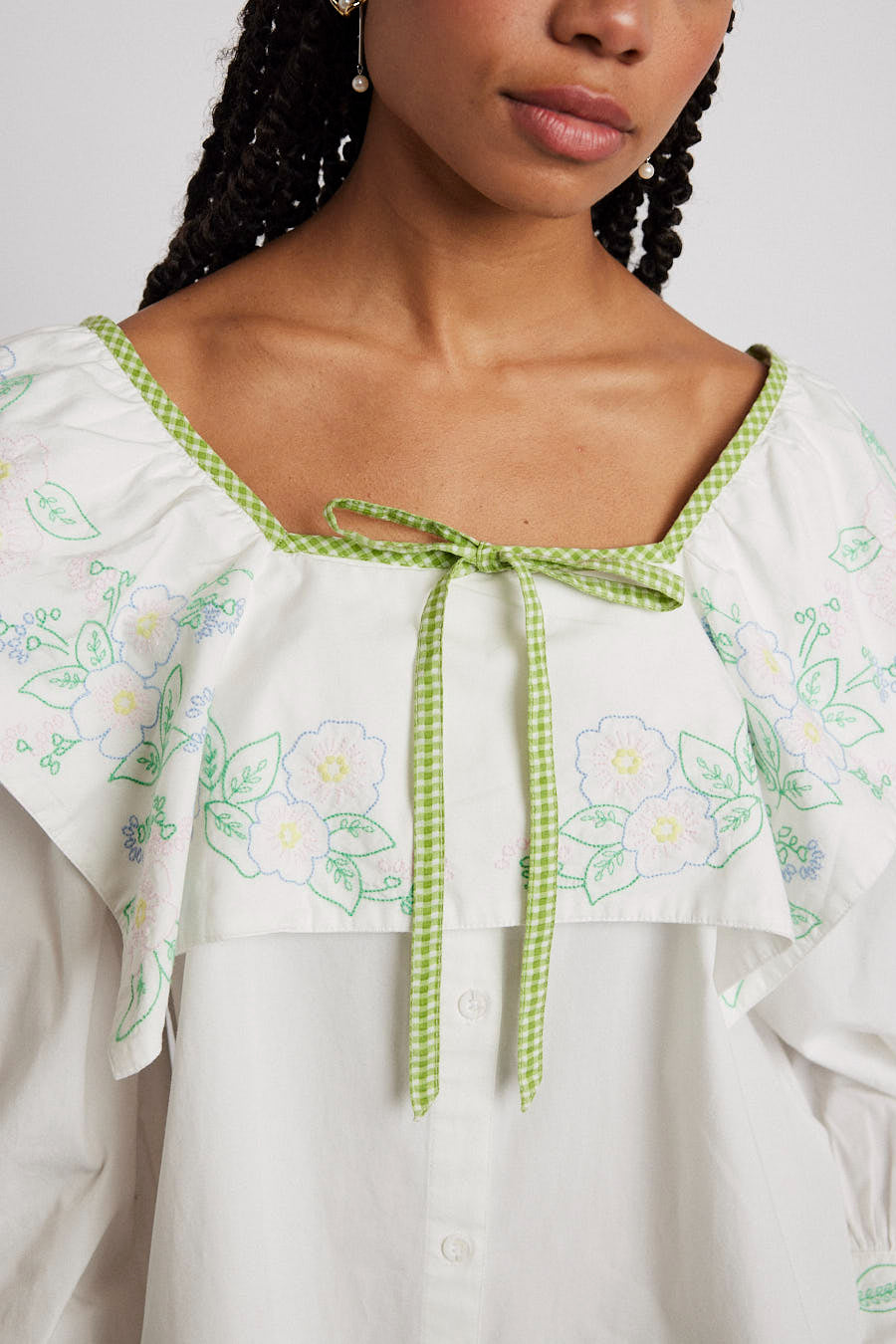 mala blouse - floral embroidery