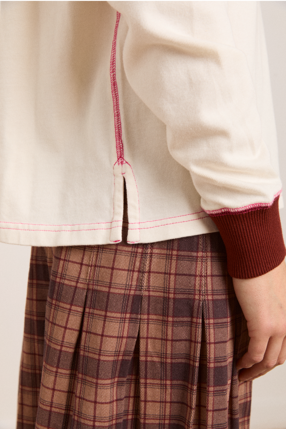 olina placement stripe rugby - ecru