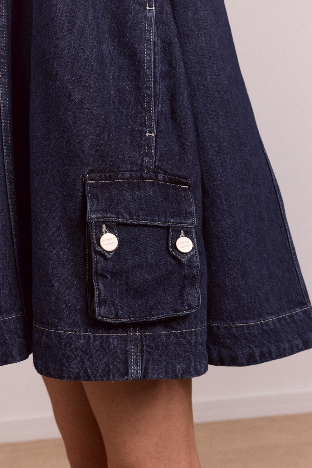 immy mini dress - dark wash