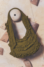 quinn ruffle bag - olive