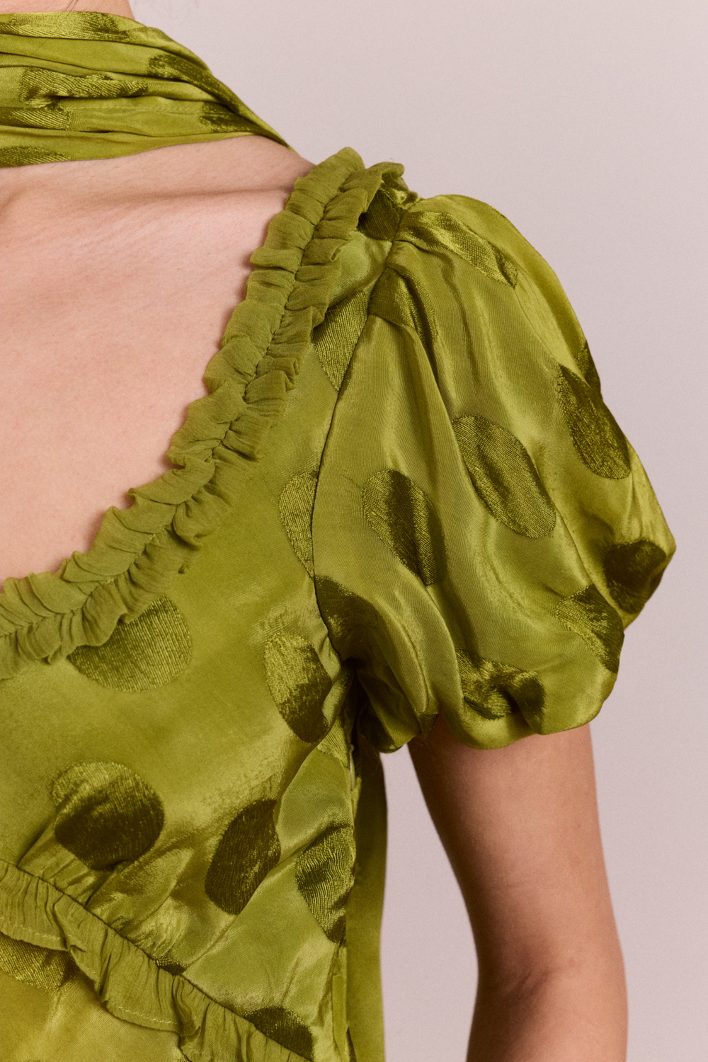 aoife midi dress - jacquard green spot