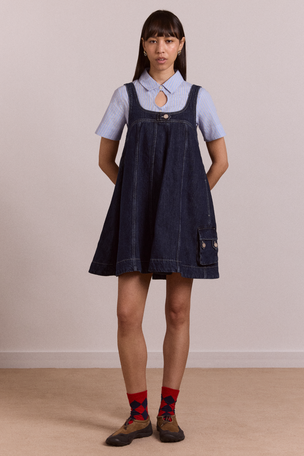 immy mini dress - dark wash