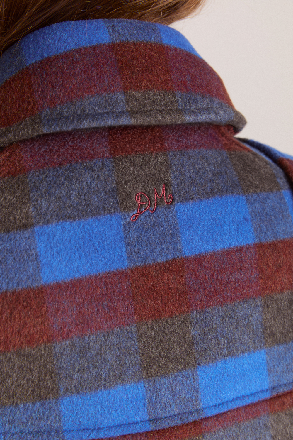 vivi wool coat - blue/brick