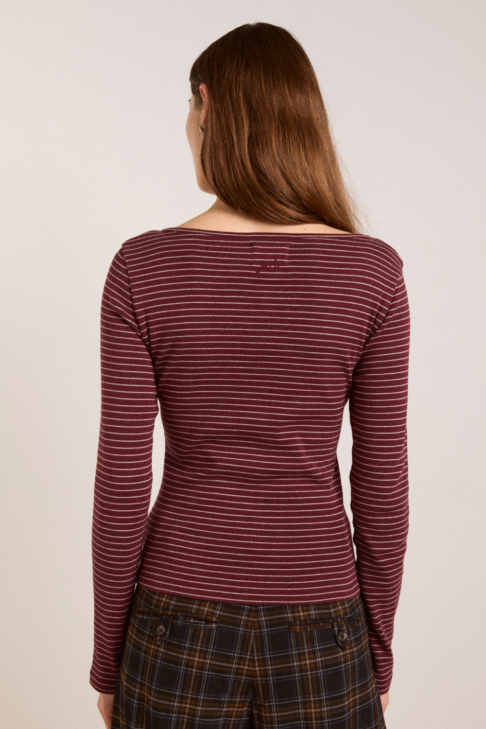 darma ls cardi - burg stripe