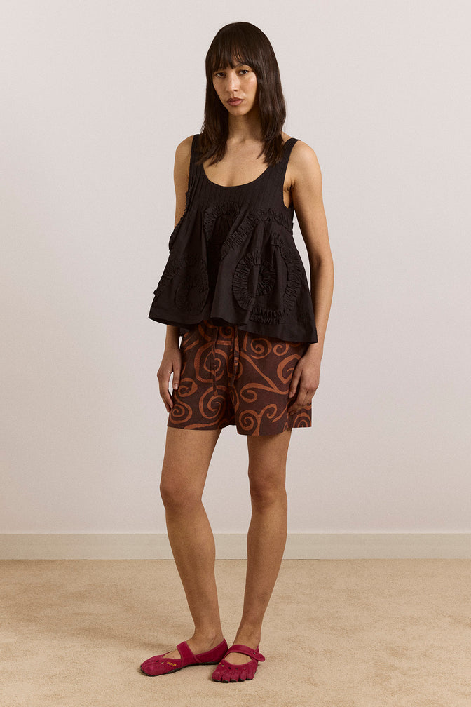 afina pull on short - swirl print