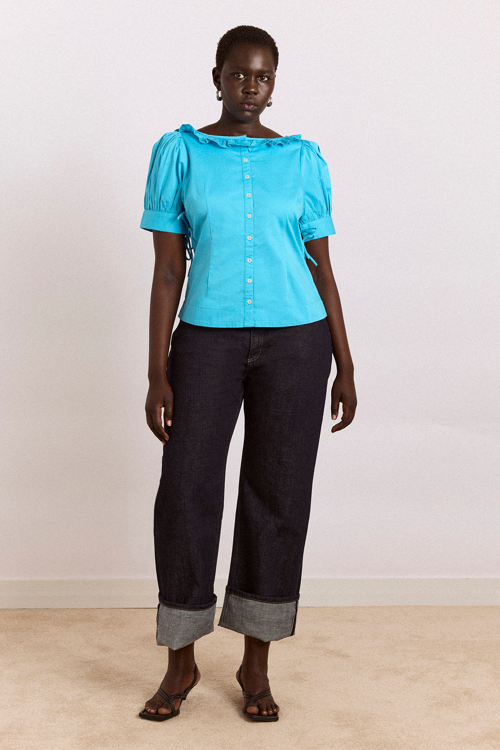 anke blouse - river blue