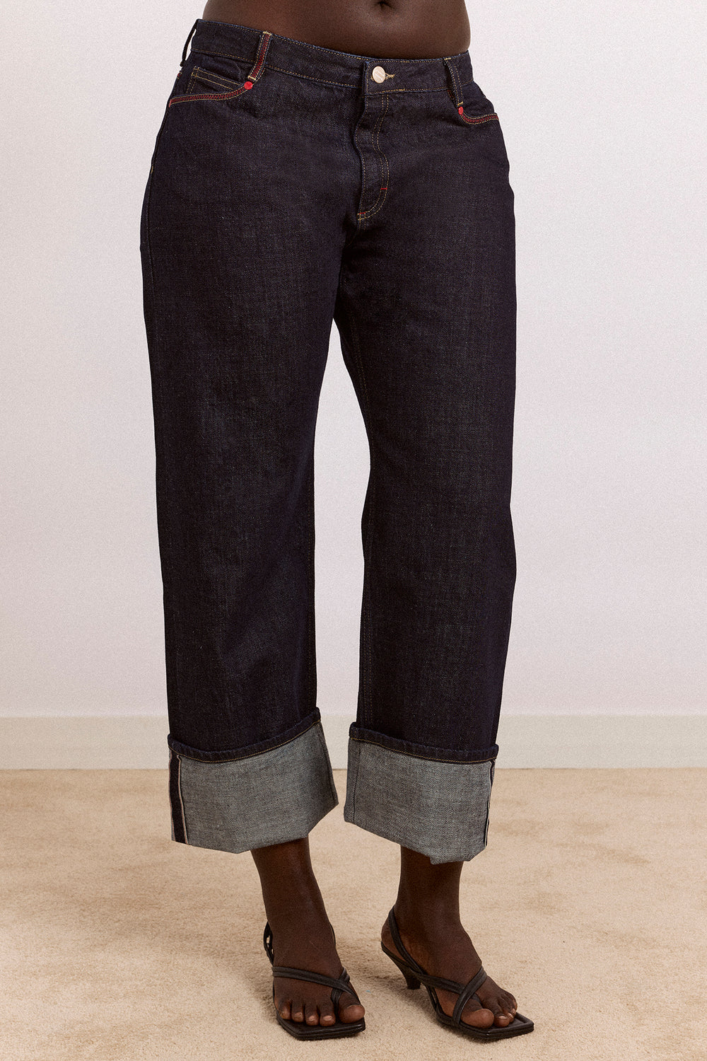 Straight Leg Montana Turn Up Jean -Indigo Selvedge