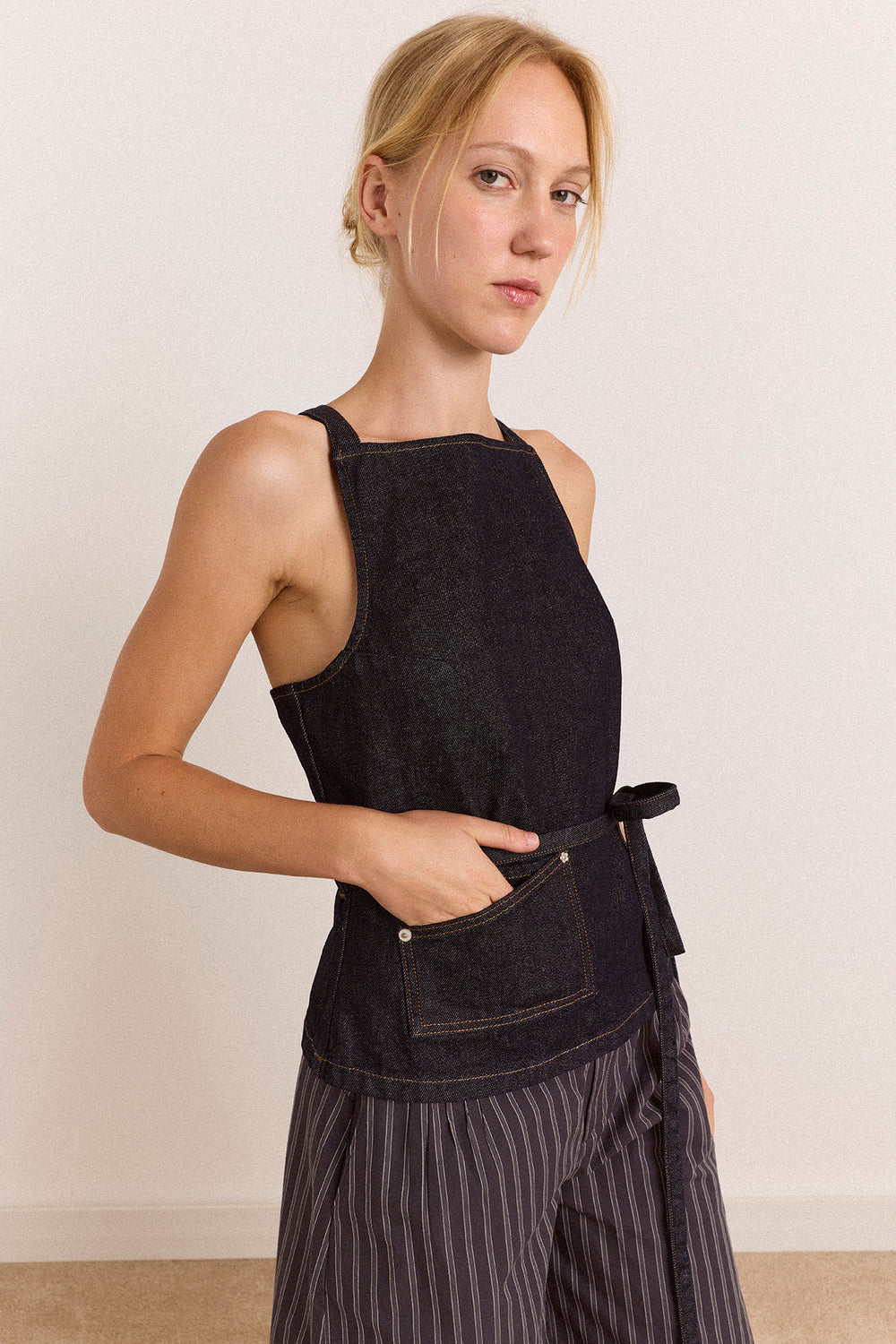 Annabelle Apron Top - Indigo