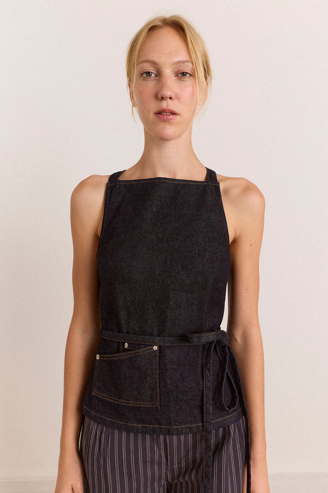 Annabelle Apron Top - Indigo