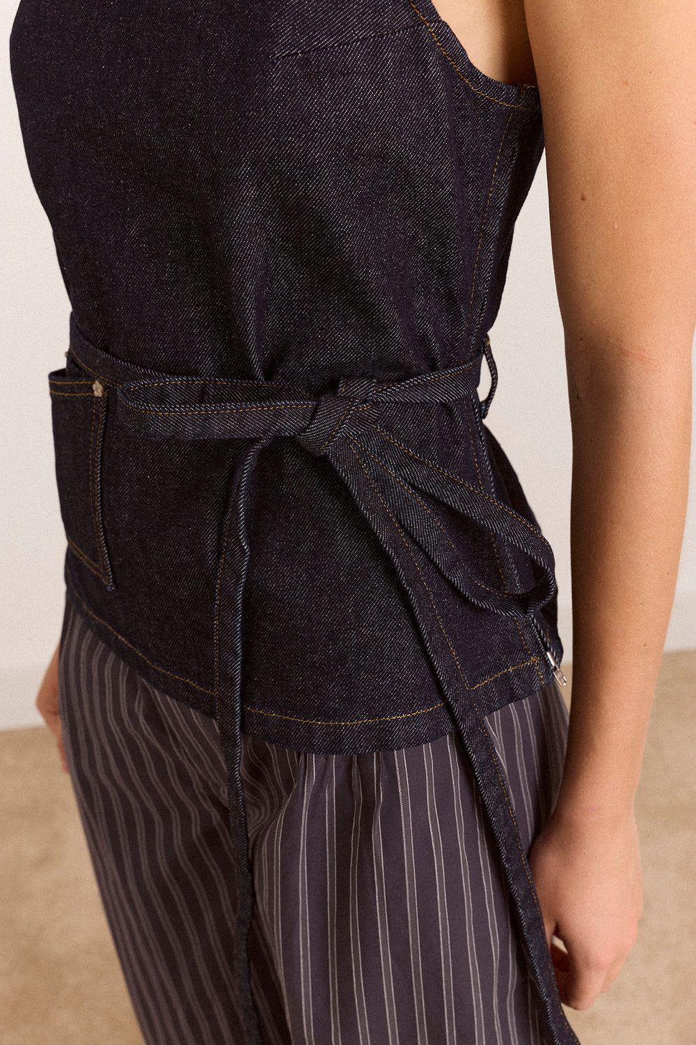 Annabelle Apron Top - Indigo