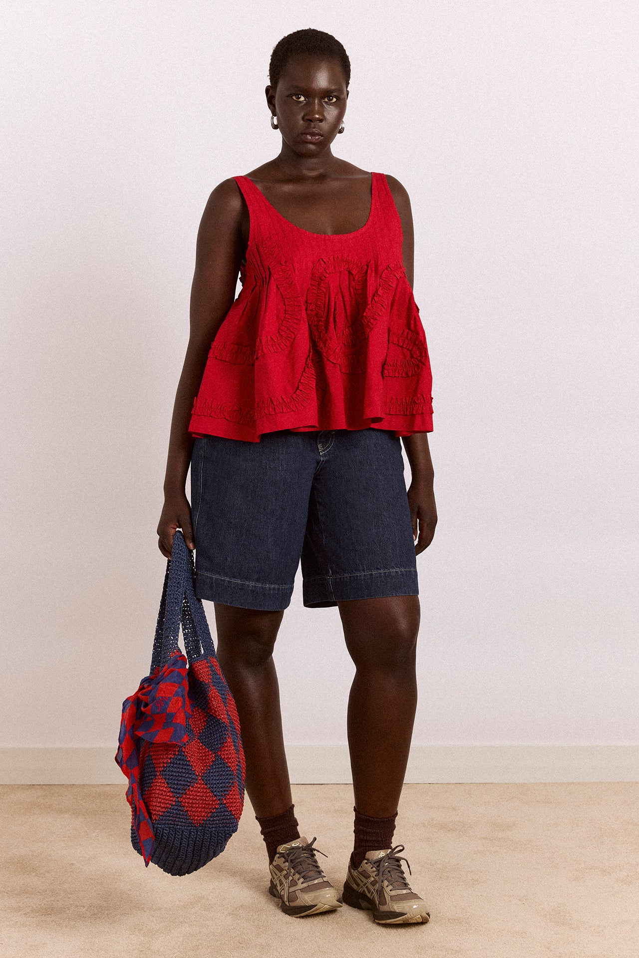 Stella Ruffle Cami - Red – Damson Madder