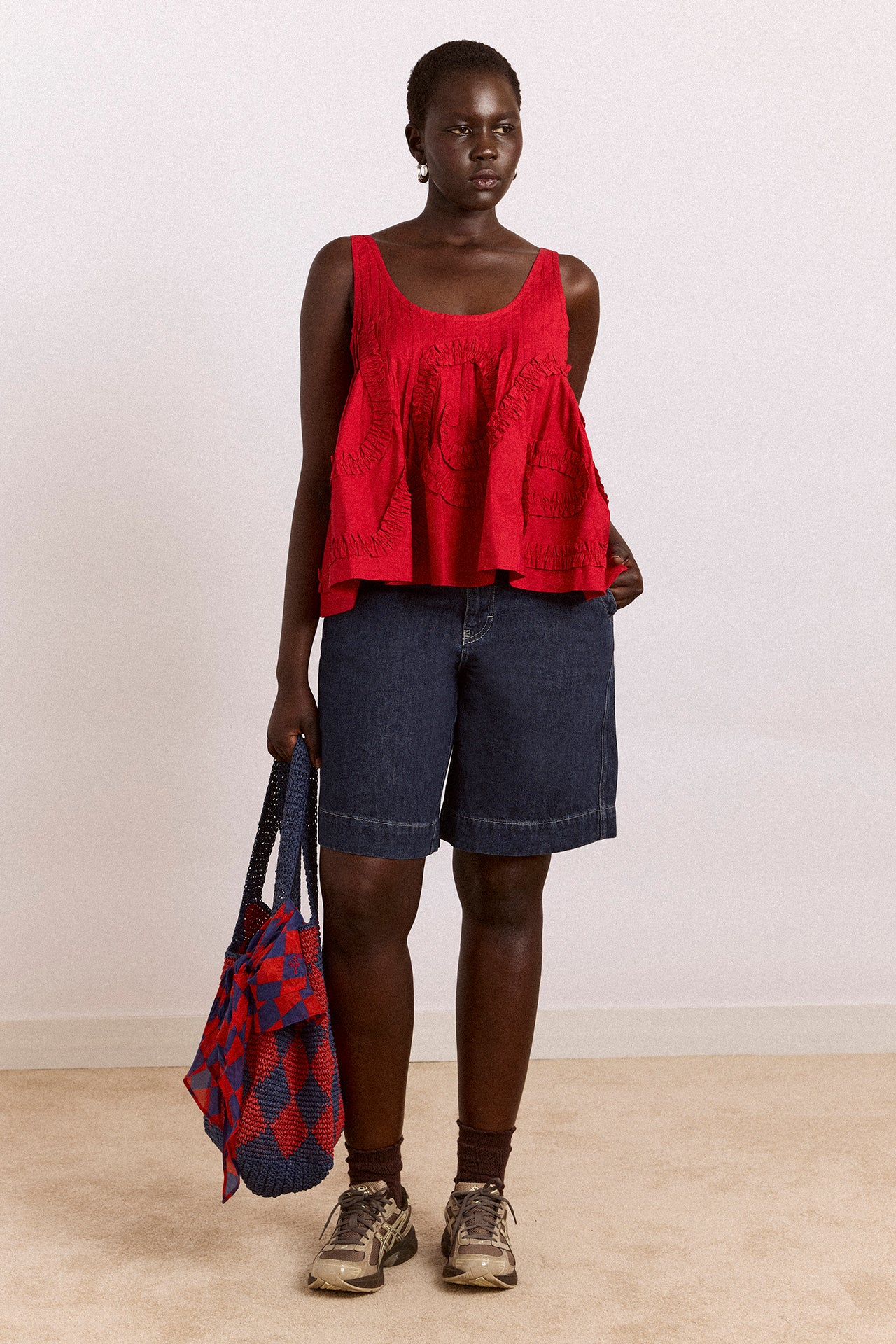 Stella Ruffle Cami - Red – Damson Madder