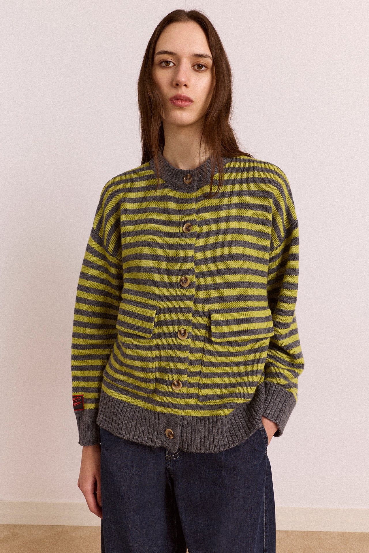 ジャケット・アウター mi maison de Dolce /wavy cardigan Anouk Cardigan With Removable Hood - Olive/Grey – Damson Madder