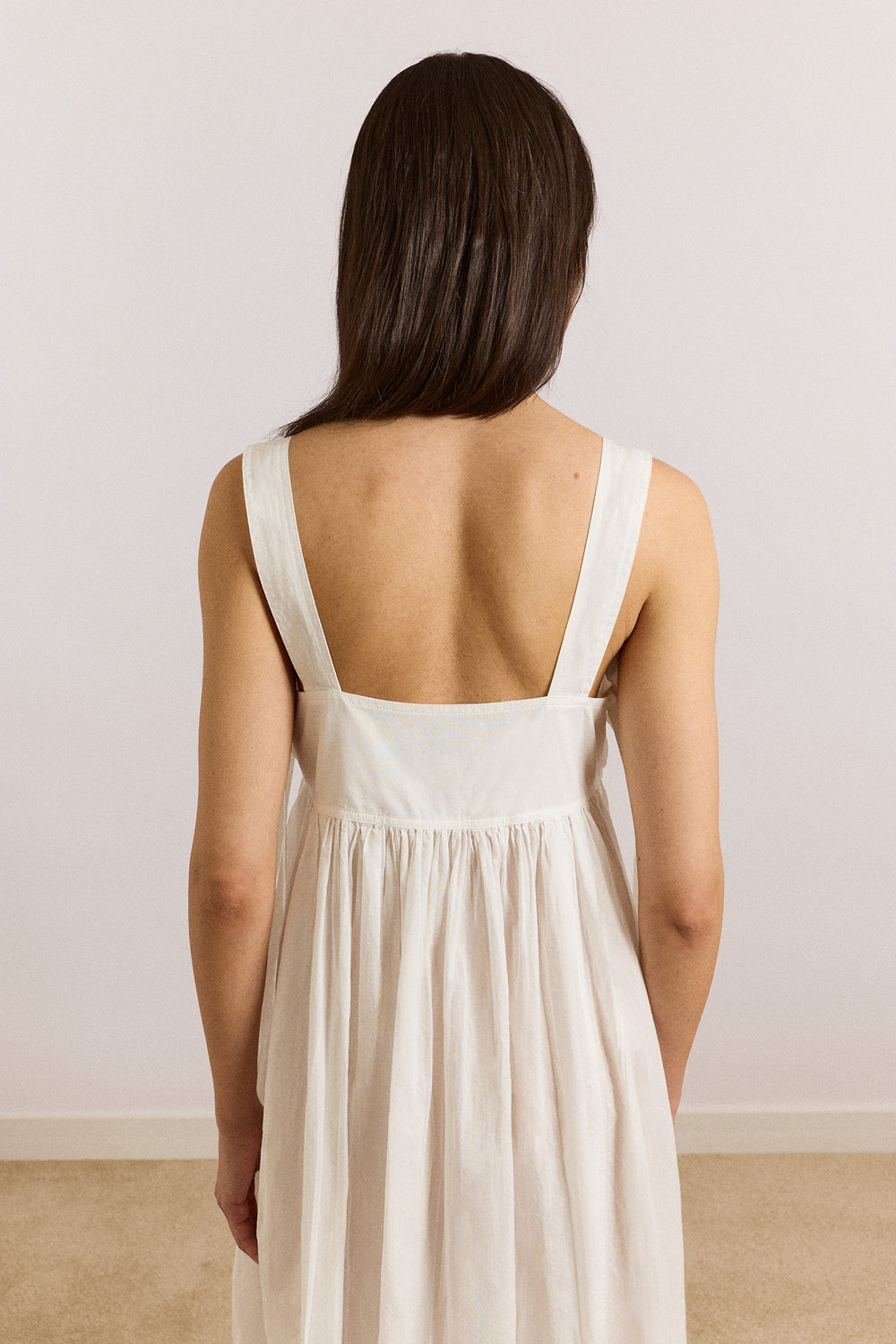 aspen midi night dress - white Damson Madder aspen midi night dress - white Damson Madder