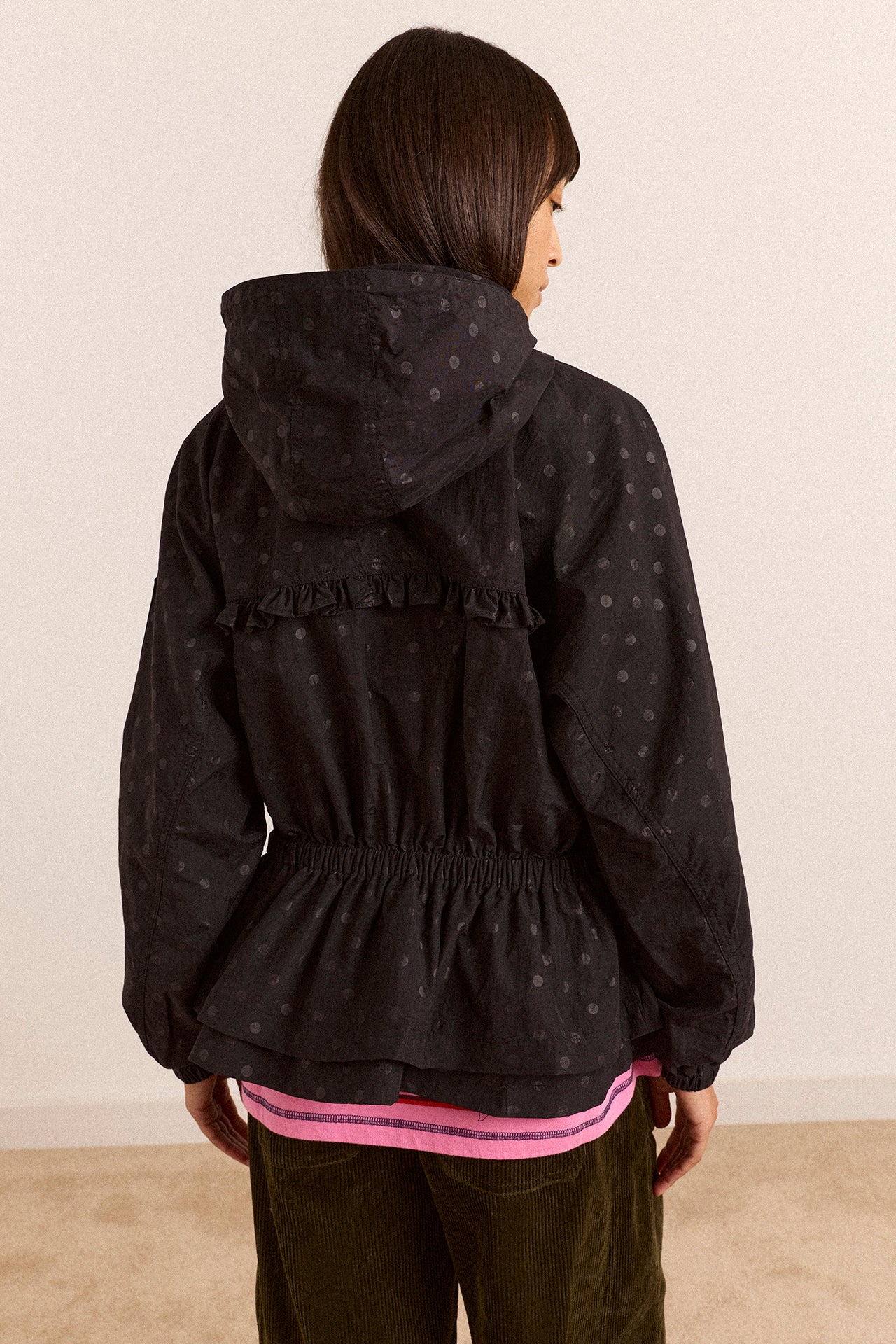Athena Raincoat- Black Spot – Damson Madder