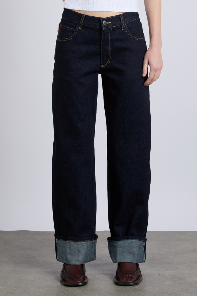Italian selvedge sylvie jeans with turn up