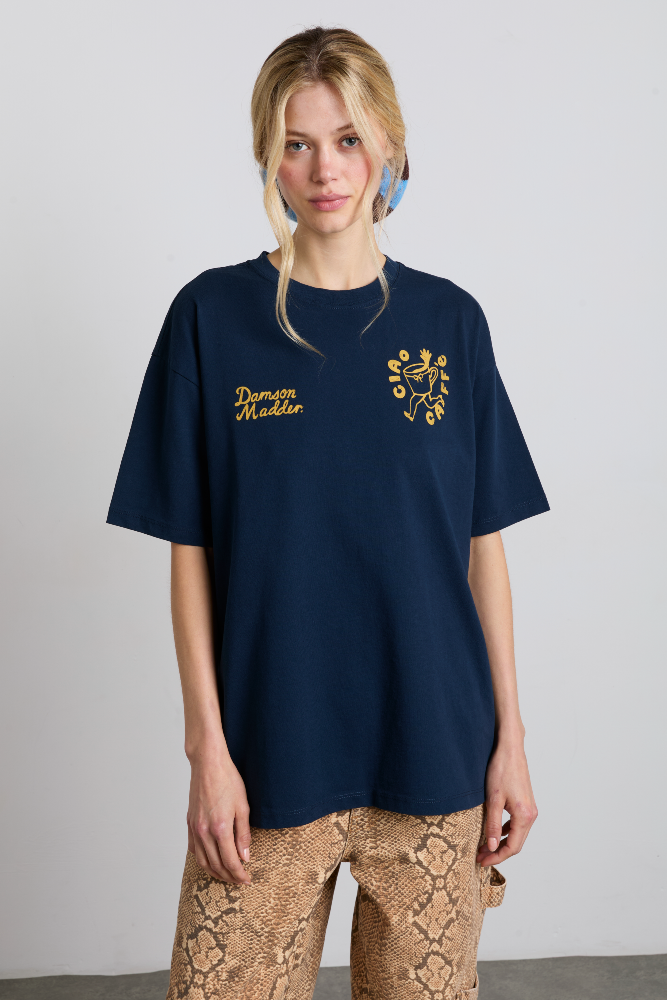 cafe pronto boyfriend tee - navy