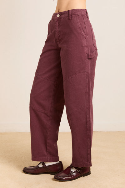 drew jeans - burgundy
