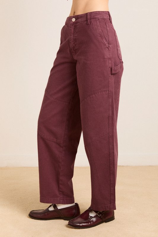 drew jeans - burgundy